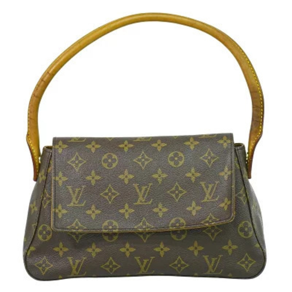 Louis Vuitton LV Looping Monogram 2Way Shoulder Bag Canvas Leather Brown